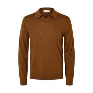 Selected Homm Merino Wool Open Polo Shirt